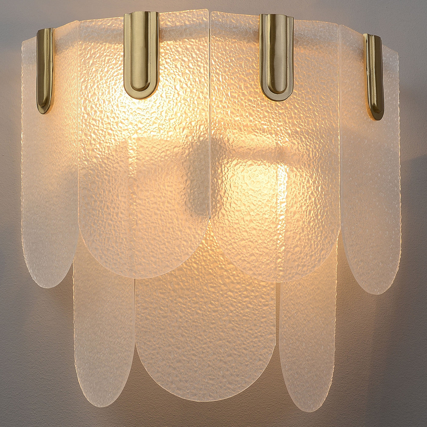 White Brass Glass Wall Sconce