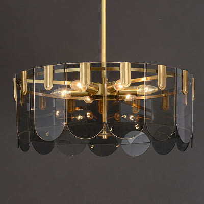 Black Brass Glass Chandelier