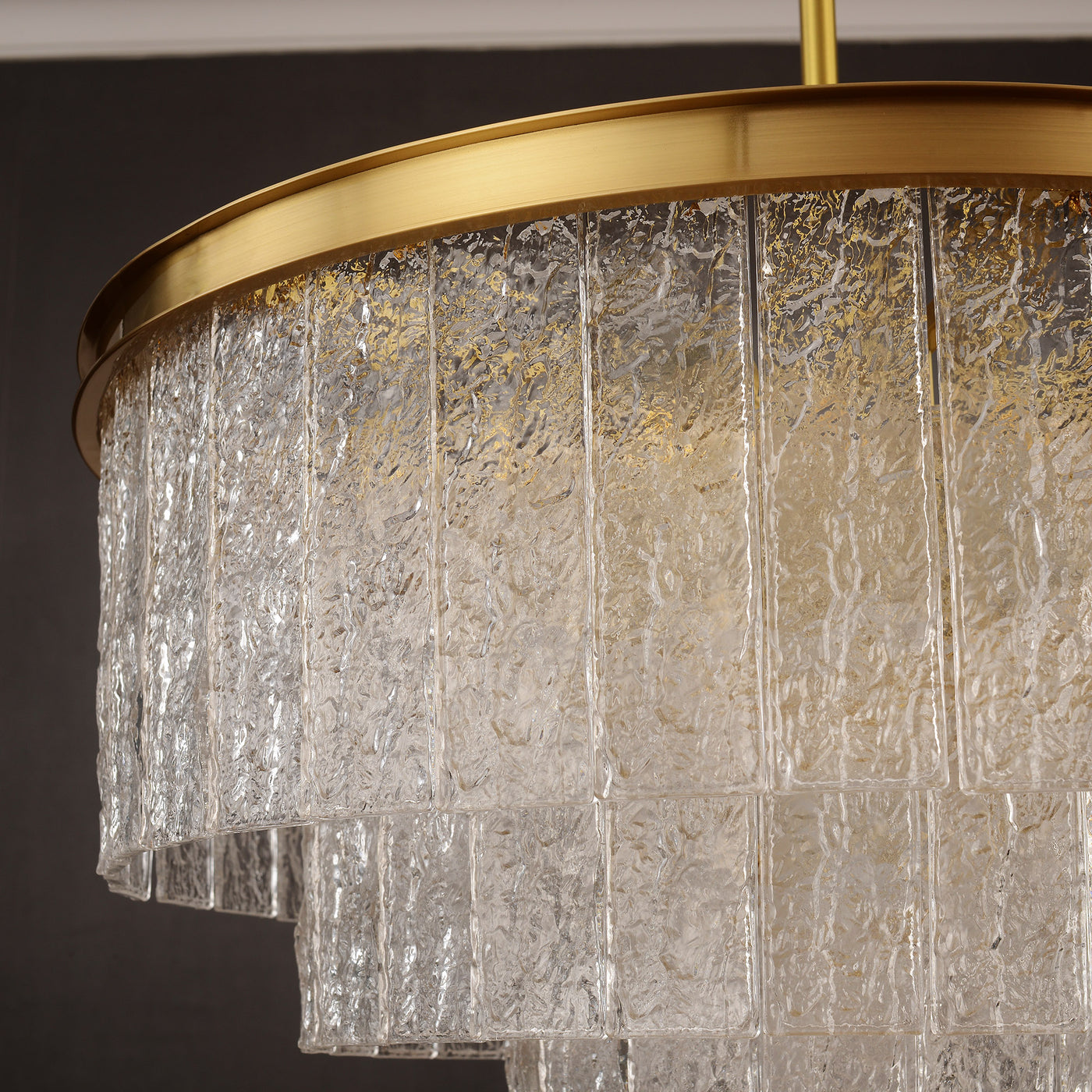 Round Golden Lamp Body Four-layer Modern Chandelier D24"