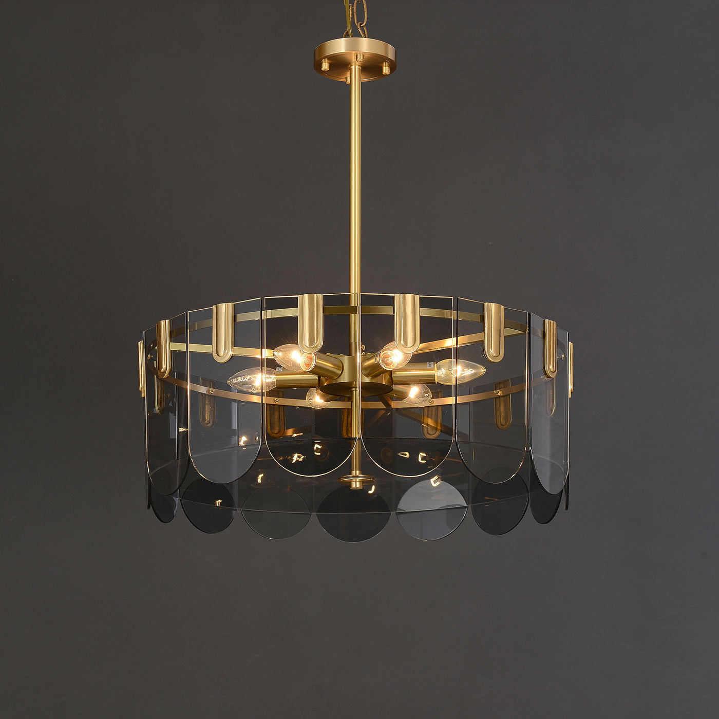 Black Brass Glass Chandelier