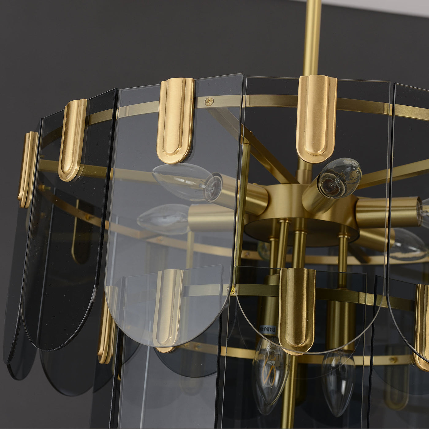 Black Brass Glass Chandelier