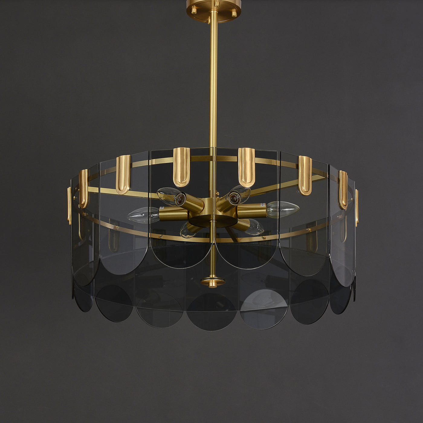 Black Brass Glass Chandelier