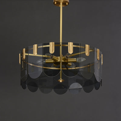 Black Brass Glass Chandelier