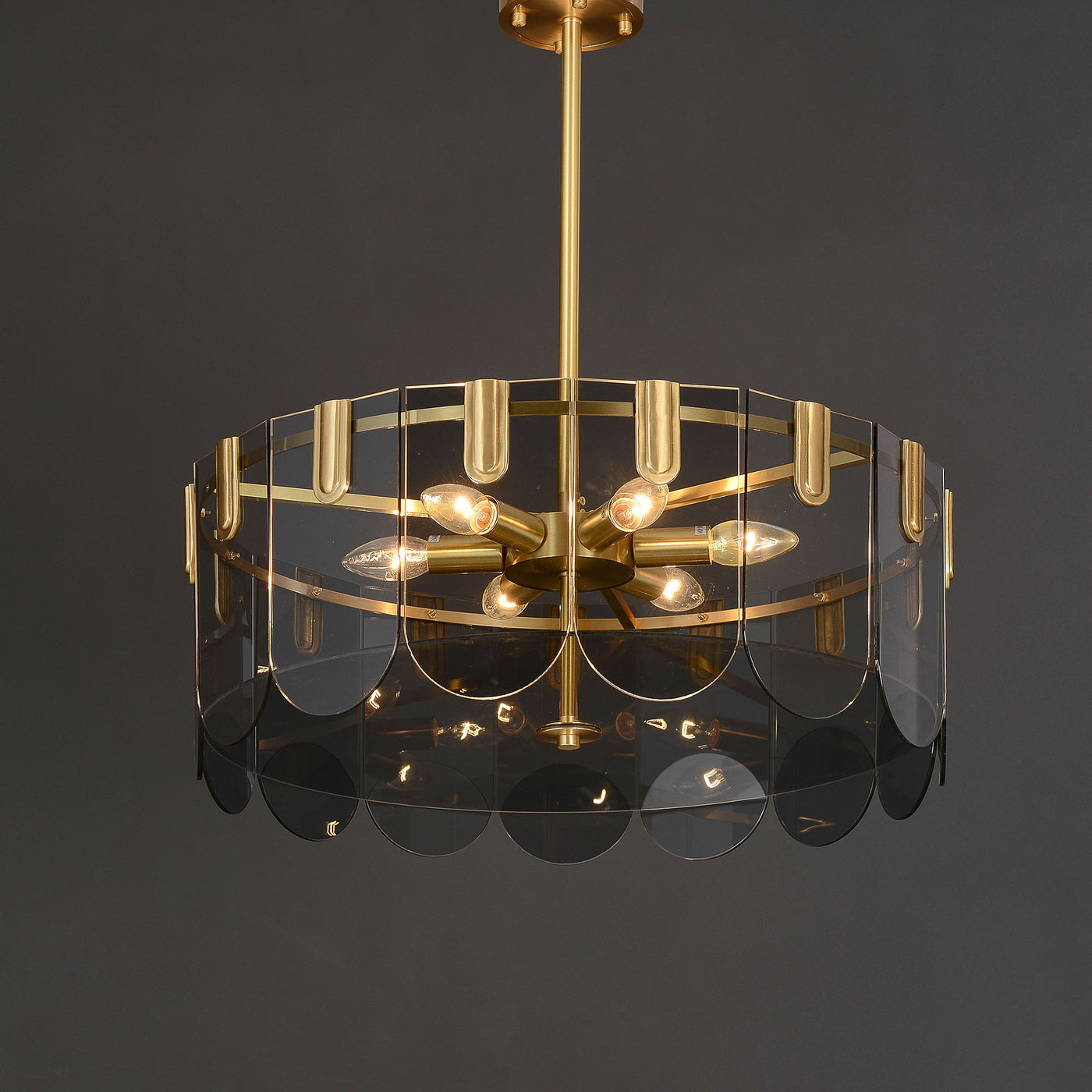 Black Brass Glass Chandelier
