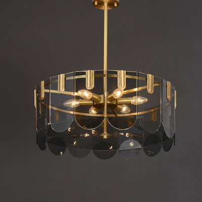 Black Brass Glass Chandelier