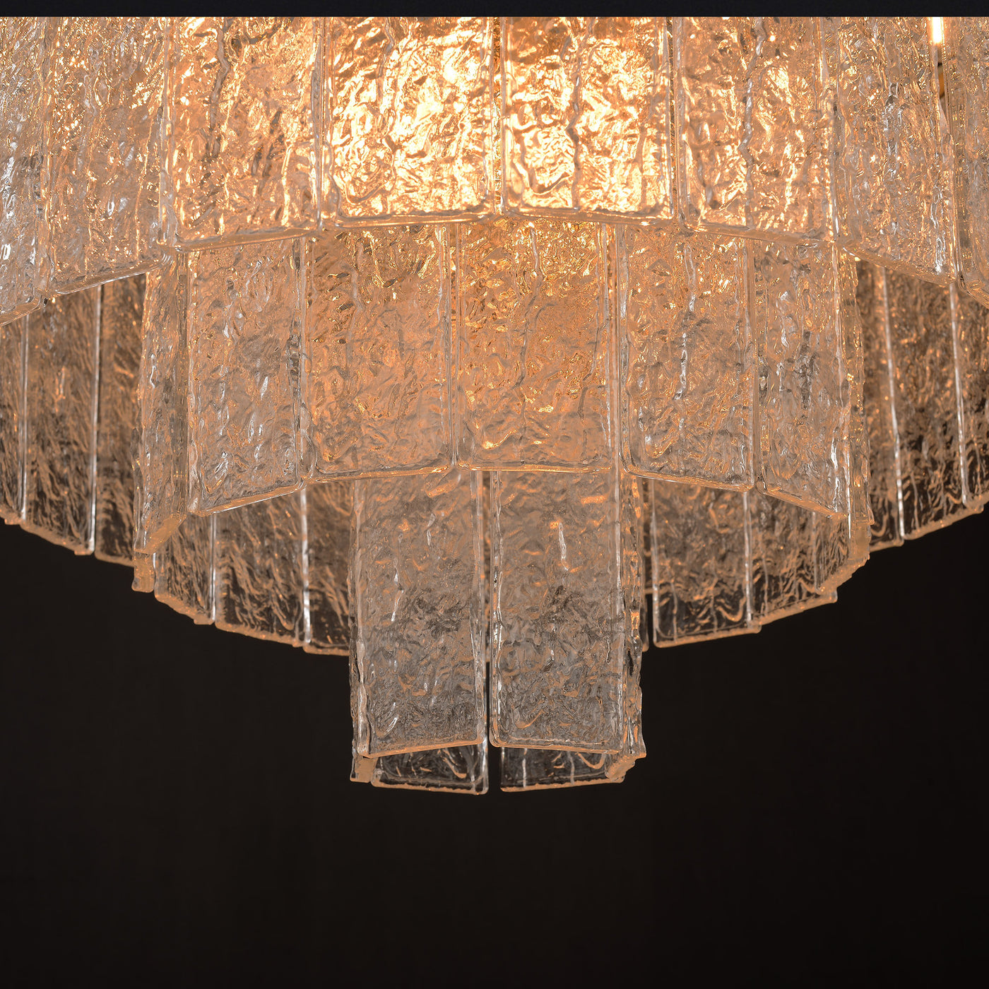 Round Golden Lamp Body Four-layer Modern Chandelier D32"
