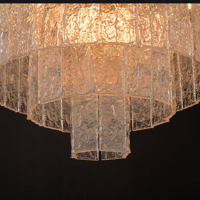 Round Golden Lamp Body Four-layer Modern Chandelier D32"