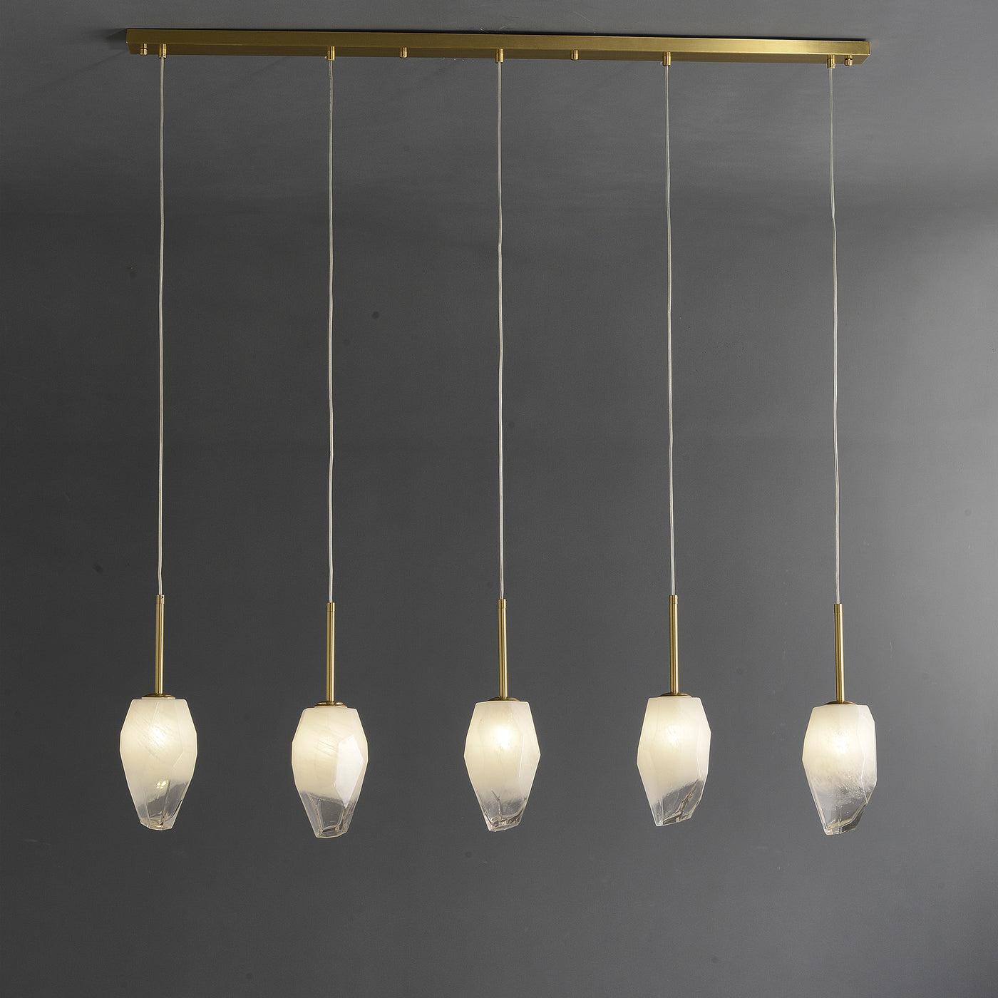 5 Lights Lily Line glass chandelier