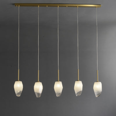 5 Lights Lily Line glass chandelier