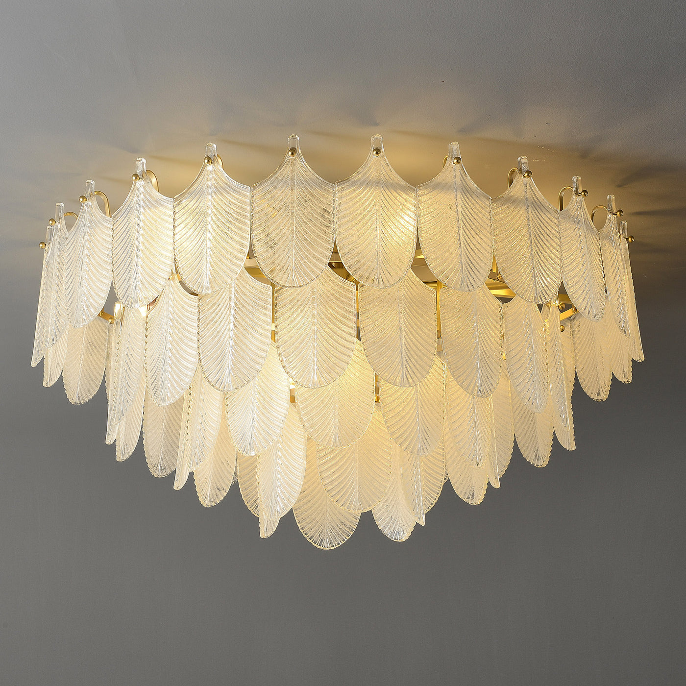 Postmodern luxury White Leaf ceiling lamp