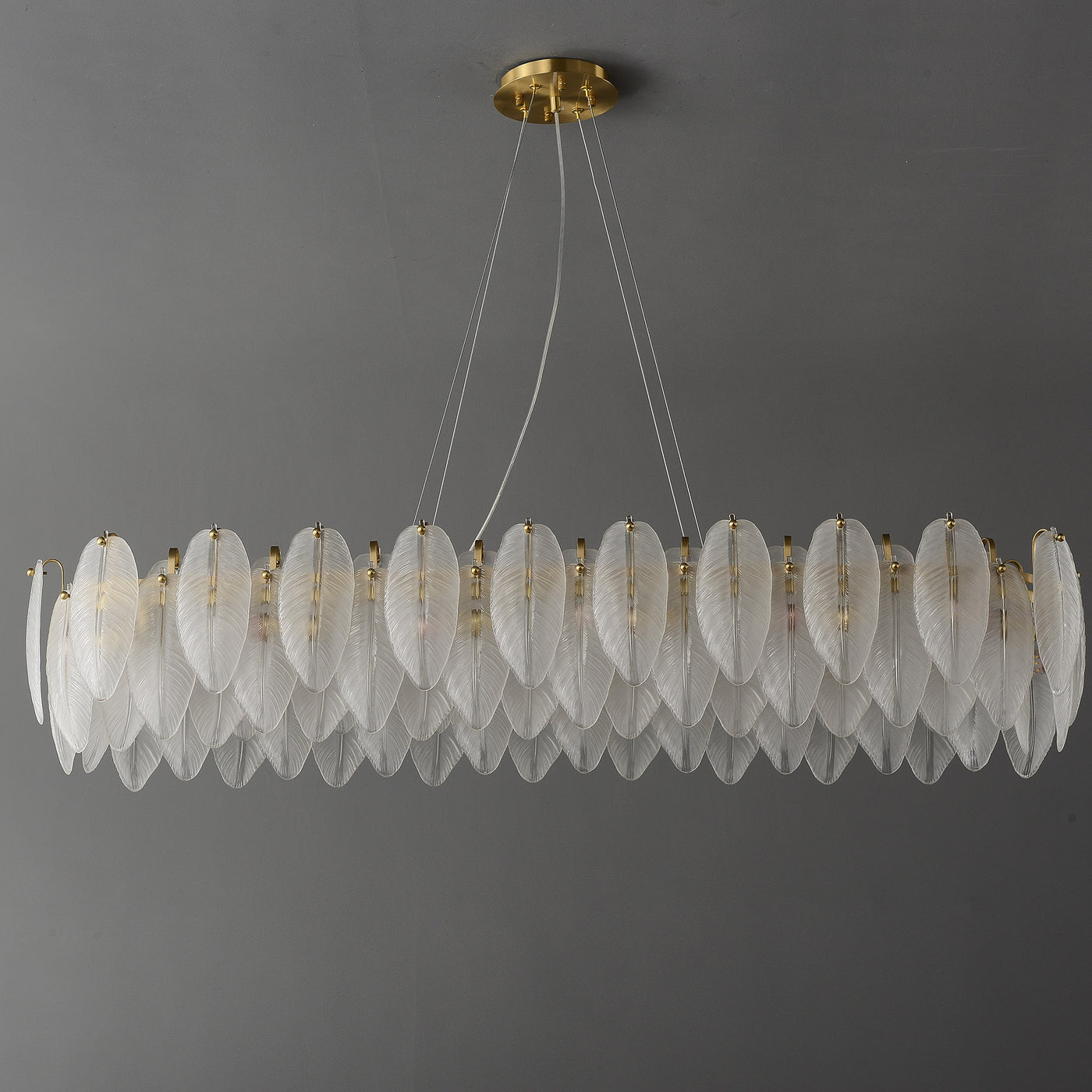 White Feather rectangular chandelier
