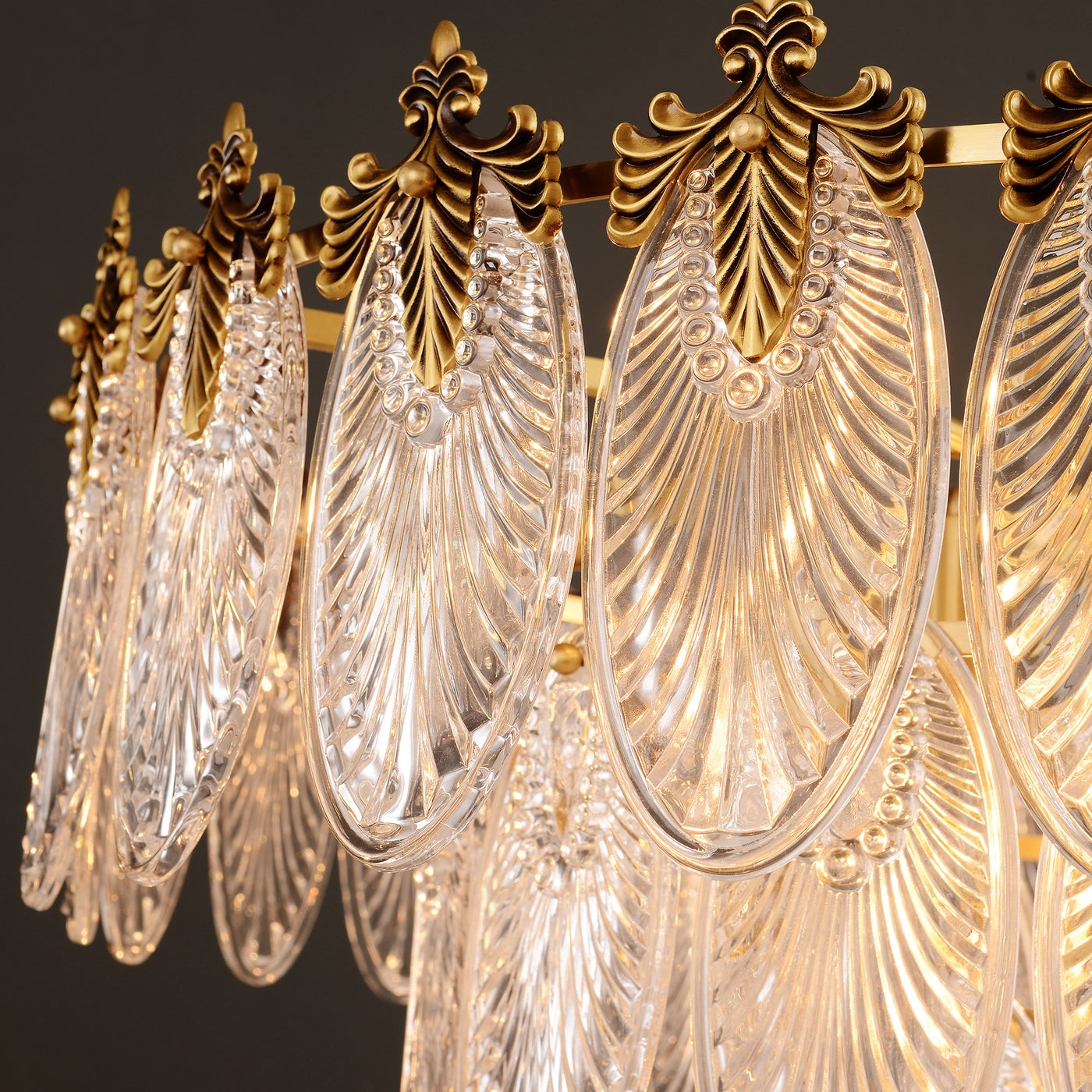 Transparent Glass Three-tier Chandelier