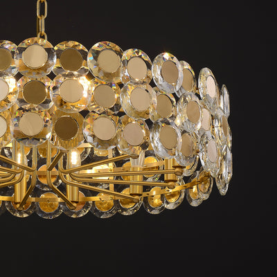 Gold Coin Crystal Chandelier