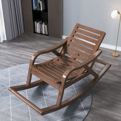 Solid wood rocking leather chair