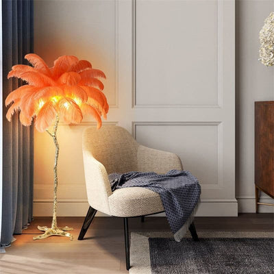 Ostrich Feather Table Lamp