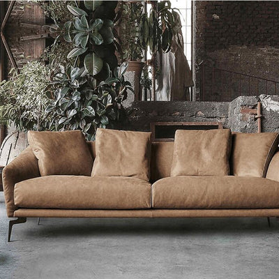 Modern leather sofa combination
