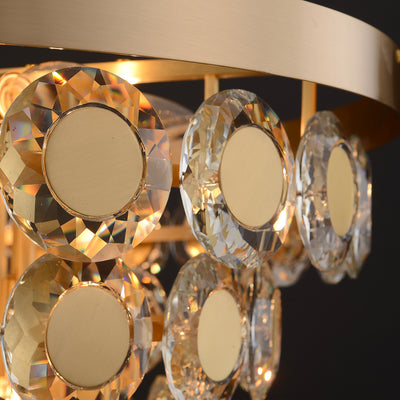 Conical Gold Coin Crystal Chandelier