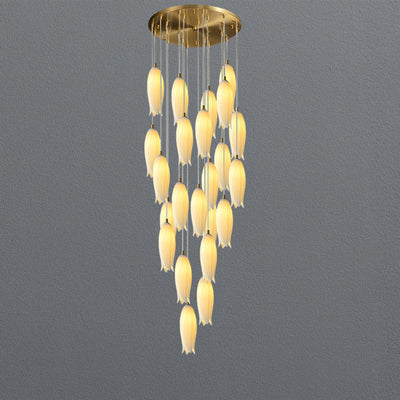 23 Lights White Bud Modern Chandelier
