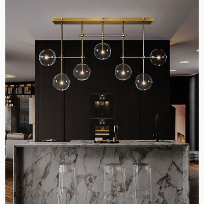 Glass Globe Linear Chandelier