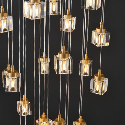 24 Lights Cube Crystal Chandelier