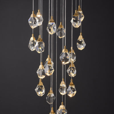 24 Lights Round Polygonal Chandelier