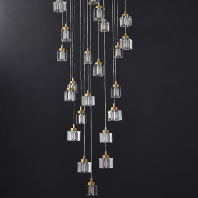 24 Lights Cube Crystal Chandelier