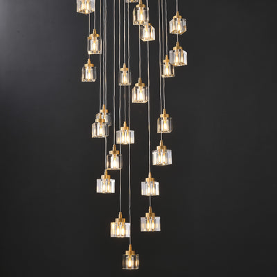 23 Lights Cube Crystal Chandelier