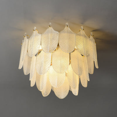 Postmodern luxury White Leaf ceiling lamp