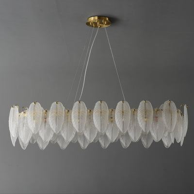 White Feather rectangular chandelier