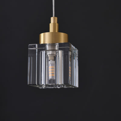 3 Lights Cube Crystal Chandelier
