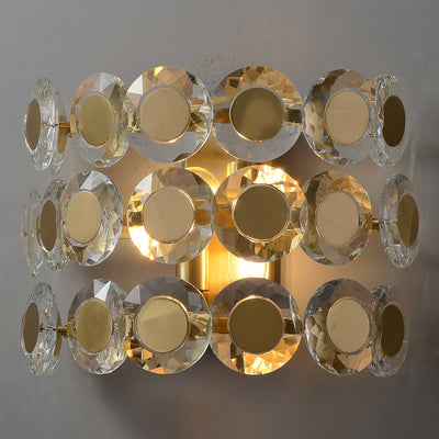 Coin Brass Crystal Wall Sconce