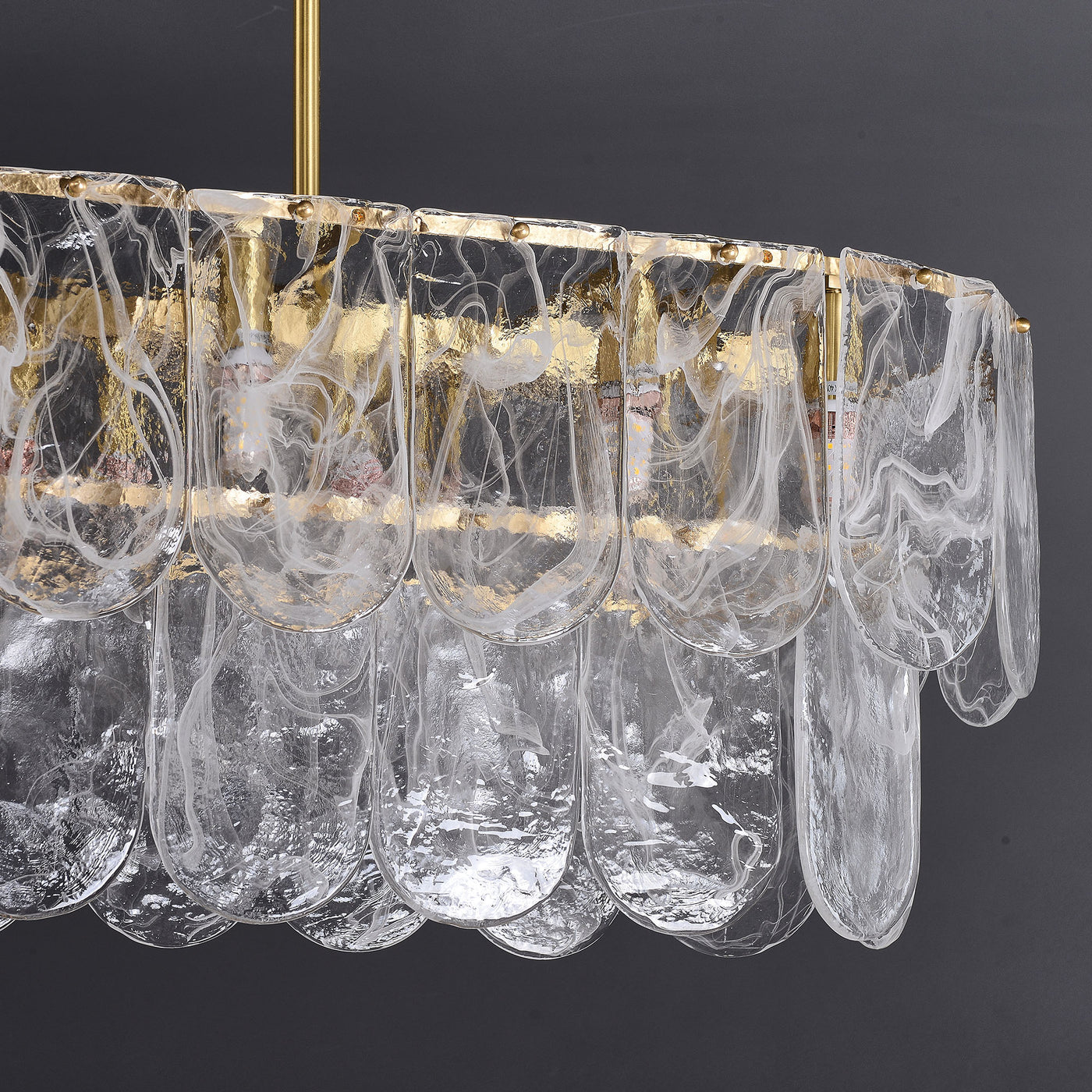 Rectangle Transparent Glass Chandelier