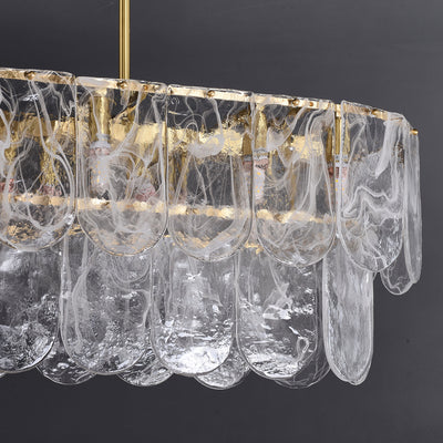 Rectangle Transparent Glass Chandelier