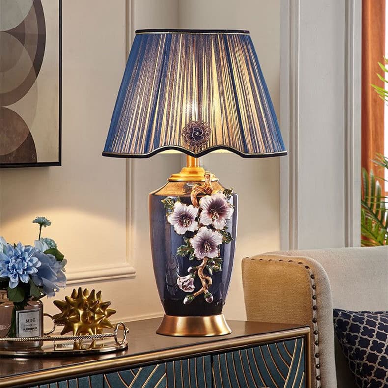 Blue cone table lamp