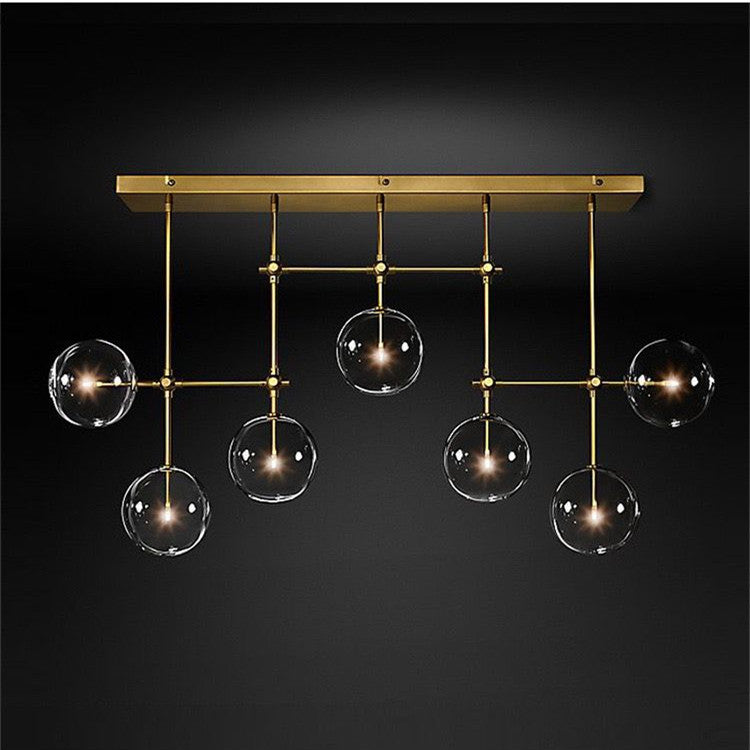 Glass Globe Linear Chandelier