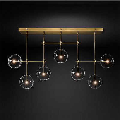 Glass Globe Linear Chandelier