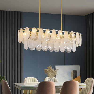 Mordern style White Amber Rectangle Chandelier