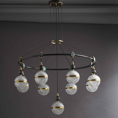 Creative black ring chandelier