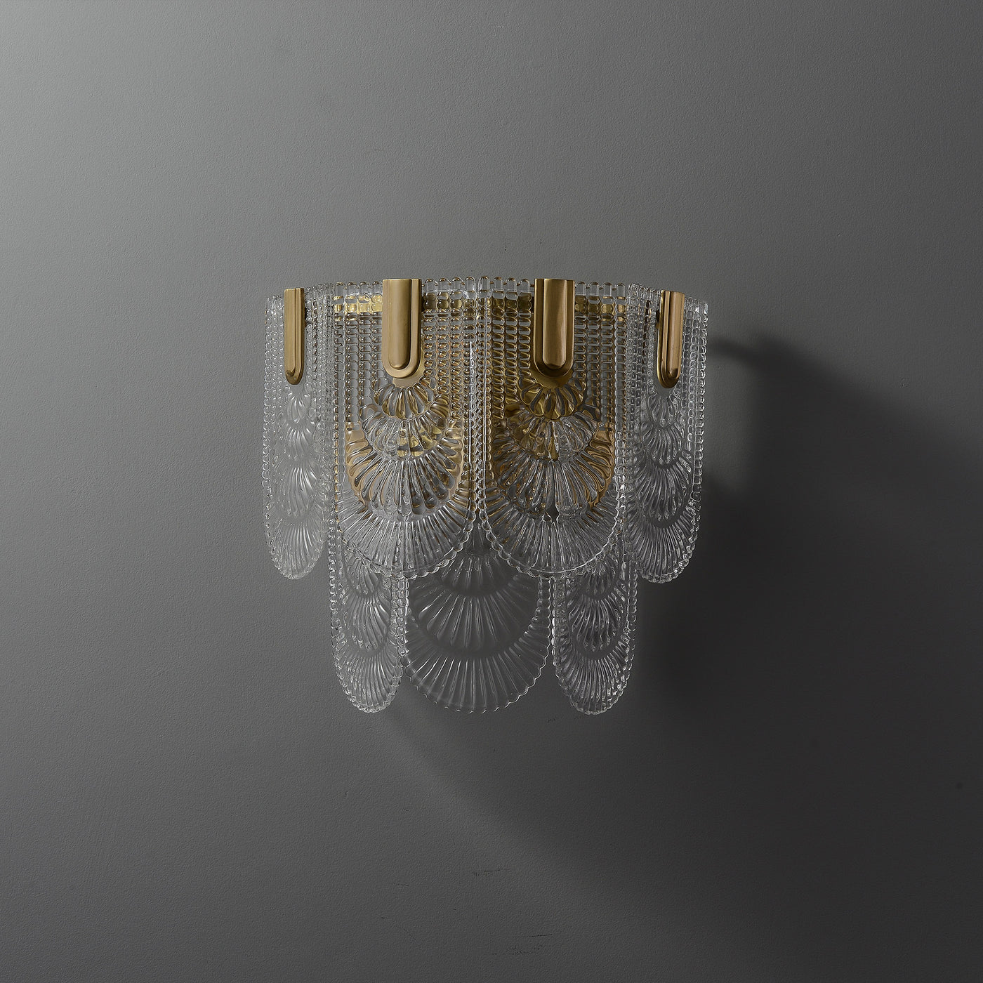 Transparent Brass Glass Wall Sconce