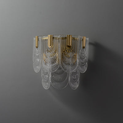 Transparent Brass Glass Wall Sconce