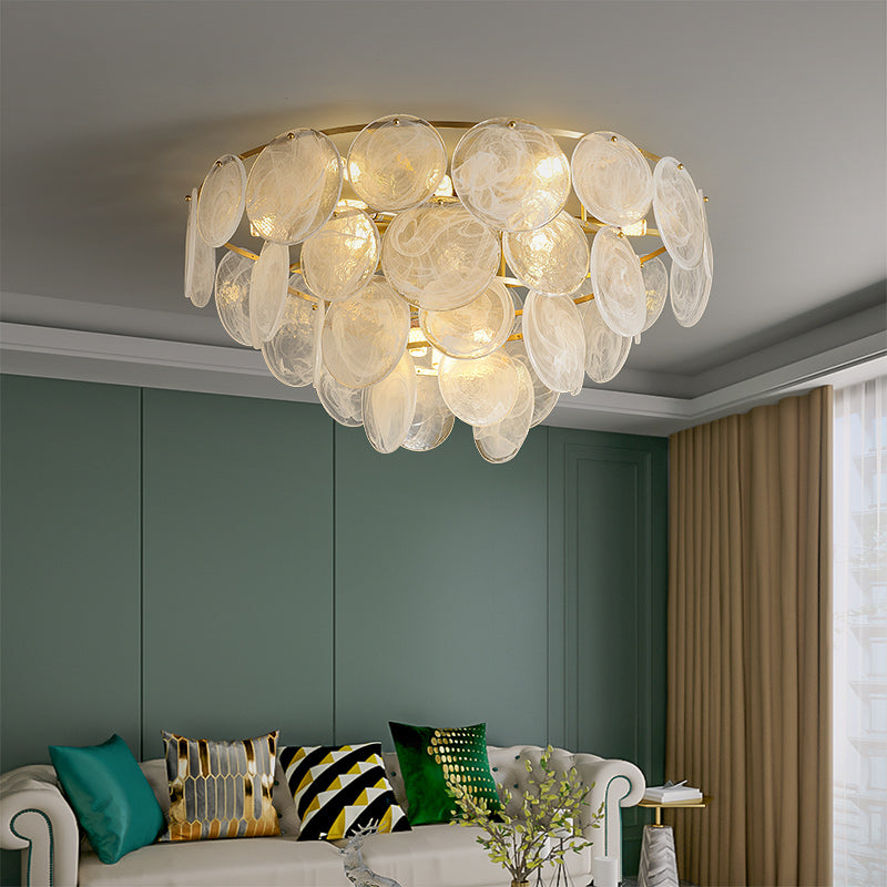 White circle Mordern style Round crystal chandelier