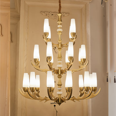 Creative three layer golden chandelier