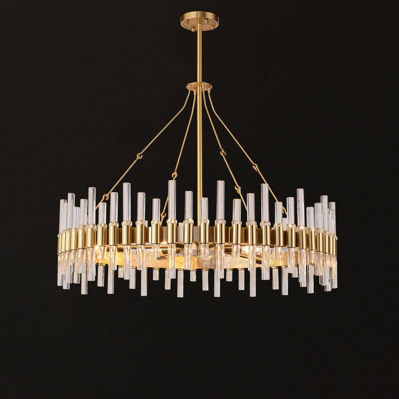 Brass Glass Chandelier Lighting