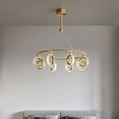 Creative brass ring chandelier