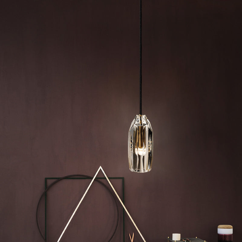 Black crystal single head chandelier