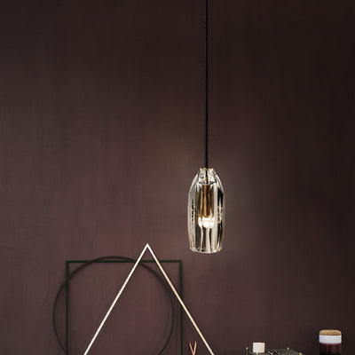 Black crystal single head chandelier