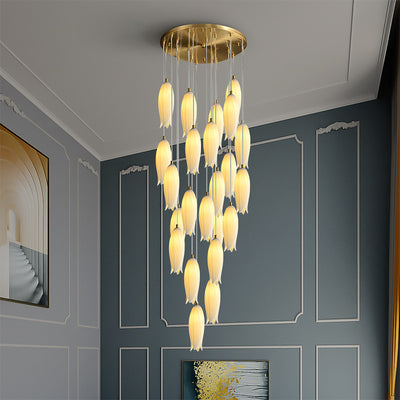23 Lights White Bud Modern Chandelier
