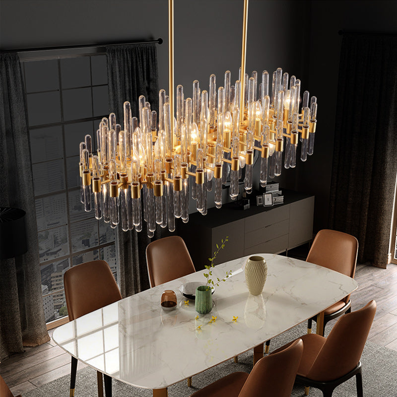 Rectangular Icicle Glass Chandelier