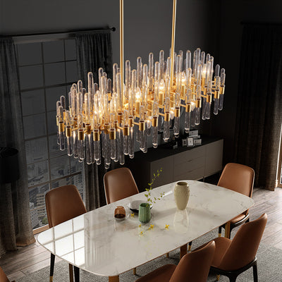 Rectangular Icicle Glass Chandelier
