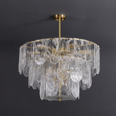 Transparent Glass Three-tier Chandelier